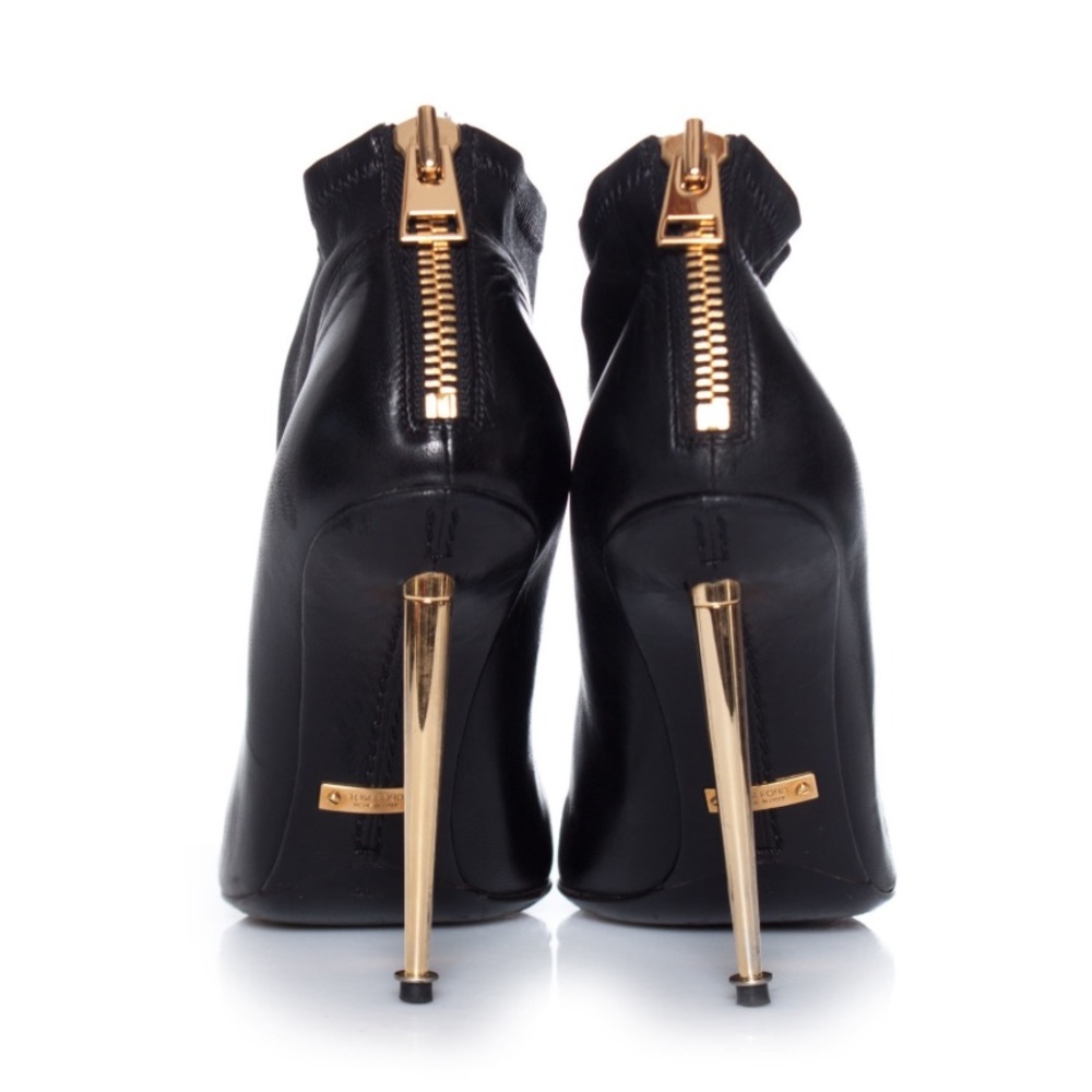 Tom Ford Black Gold Stiletto Ankle Boots - Picture 5 of 6